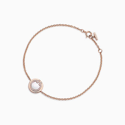 [Lumi Jewelry]DIAMOND CIRCLE PINK GOLD BRACELET