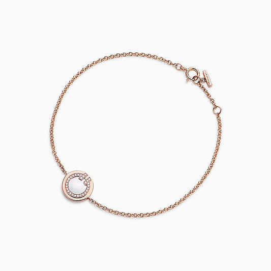 [Lumi Jewelry]DIAMOND CIRCLE PINK GOLD BRACELET