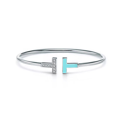[Lumi Jewelry]T BRACELET 1.8MM TURQUOISE DIAMOND PINK GOLD