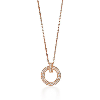 [Lumi Jewelry]T1 CIRCLE DIAMOND PAVED MEDIUM NECKLACE