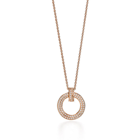 [Lumi Jewelry]T1 CIRCLE DIAMOND PAVED MEDIUM NECKLACE