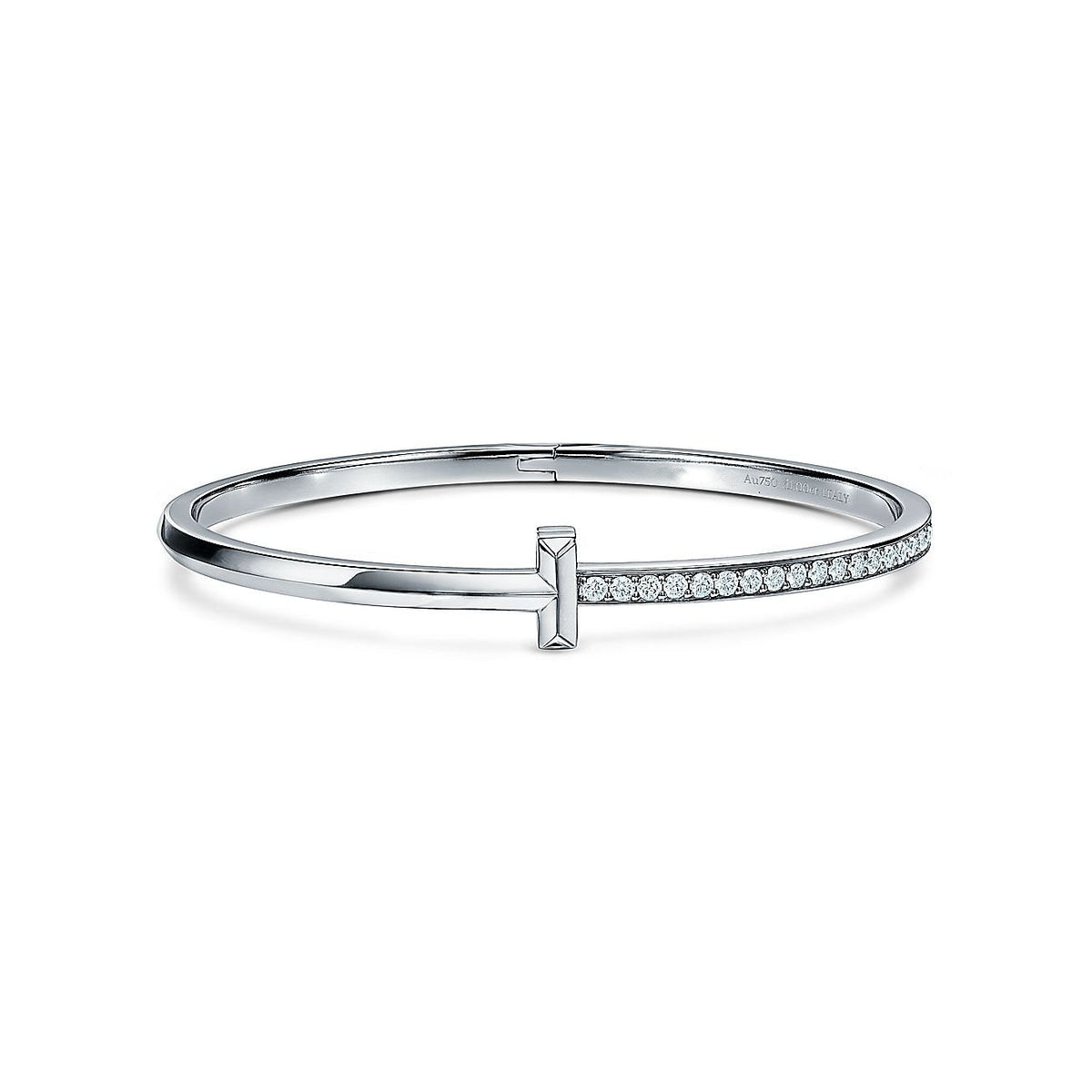 [Lumi Jewelry]NARROW T1 HINGED BANGLE DIAMOND SILVER