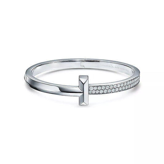 [Lumi Jewelry]WIDE DIAMONDS HINGED BANGLE