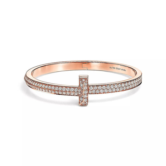 [Lumi Jewelry]T1 WIDE HINGED BANGLE DIAMOND PAVED BRACELET
