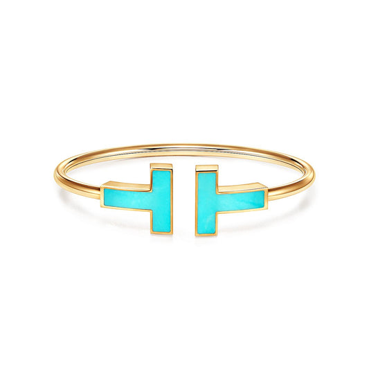 [Lumi Jewelry]T WIDE TURQUOISE OPEN BRACELET