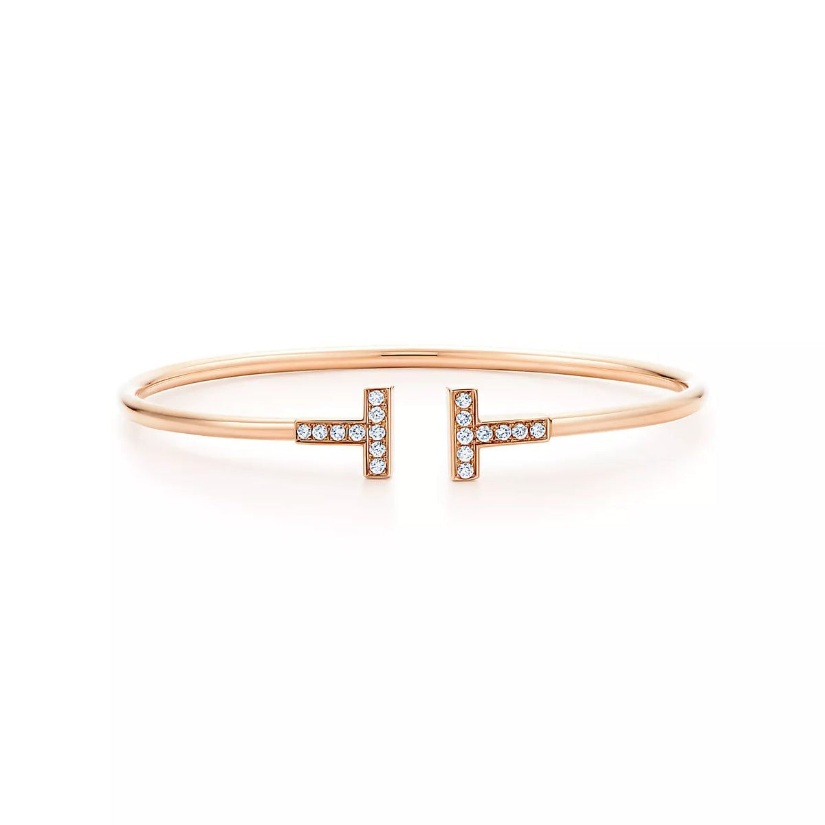 [Lumi Jewelry]T BRACELET PINK GOLD 1.8MM DIAMOND