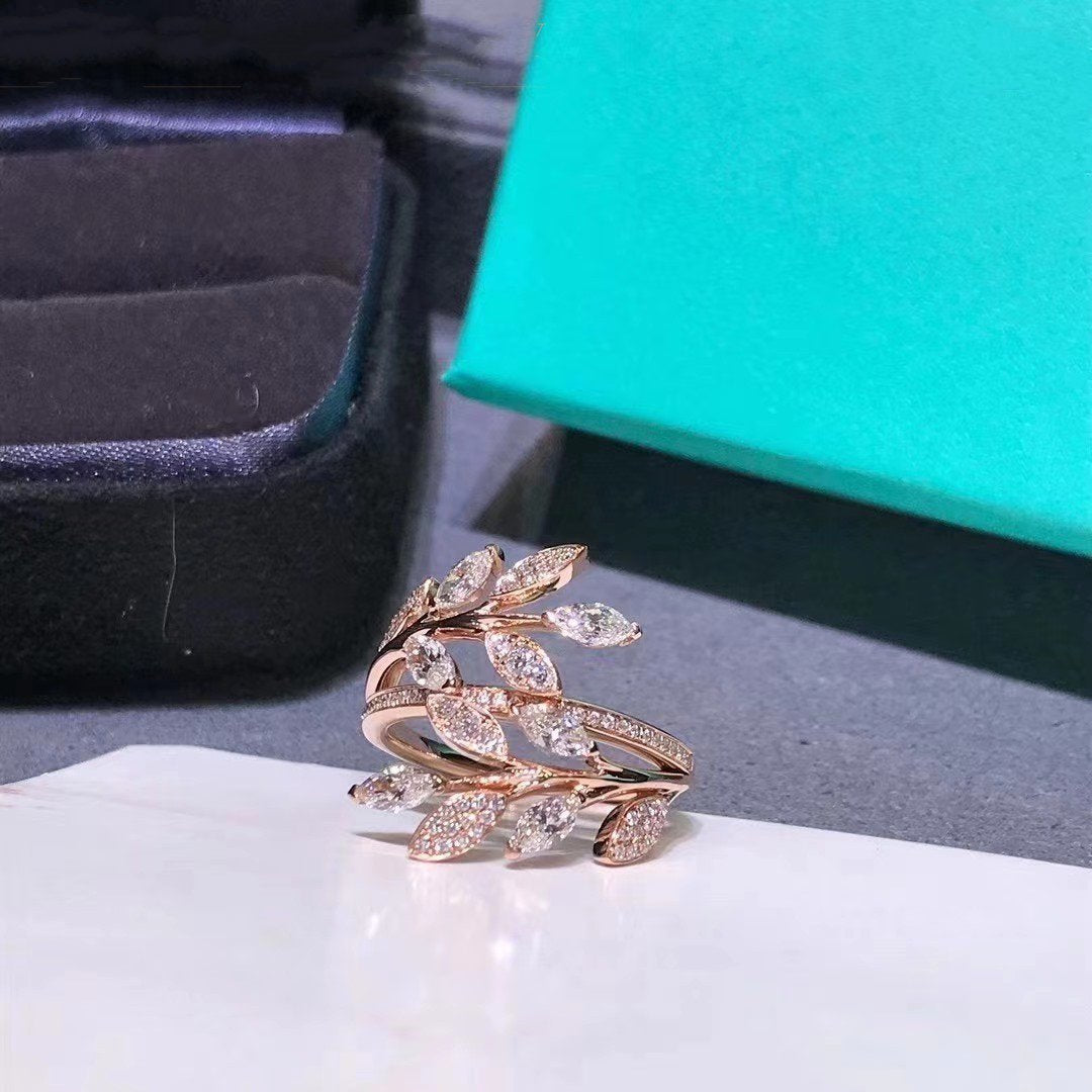 [Lumi Jewelry]VICTORIA DIAMOND VINE BYPASS RING PINK GOLD