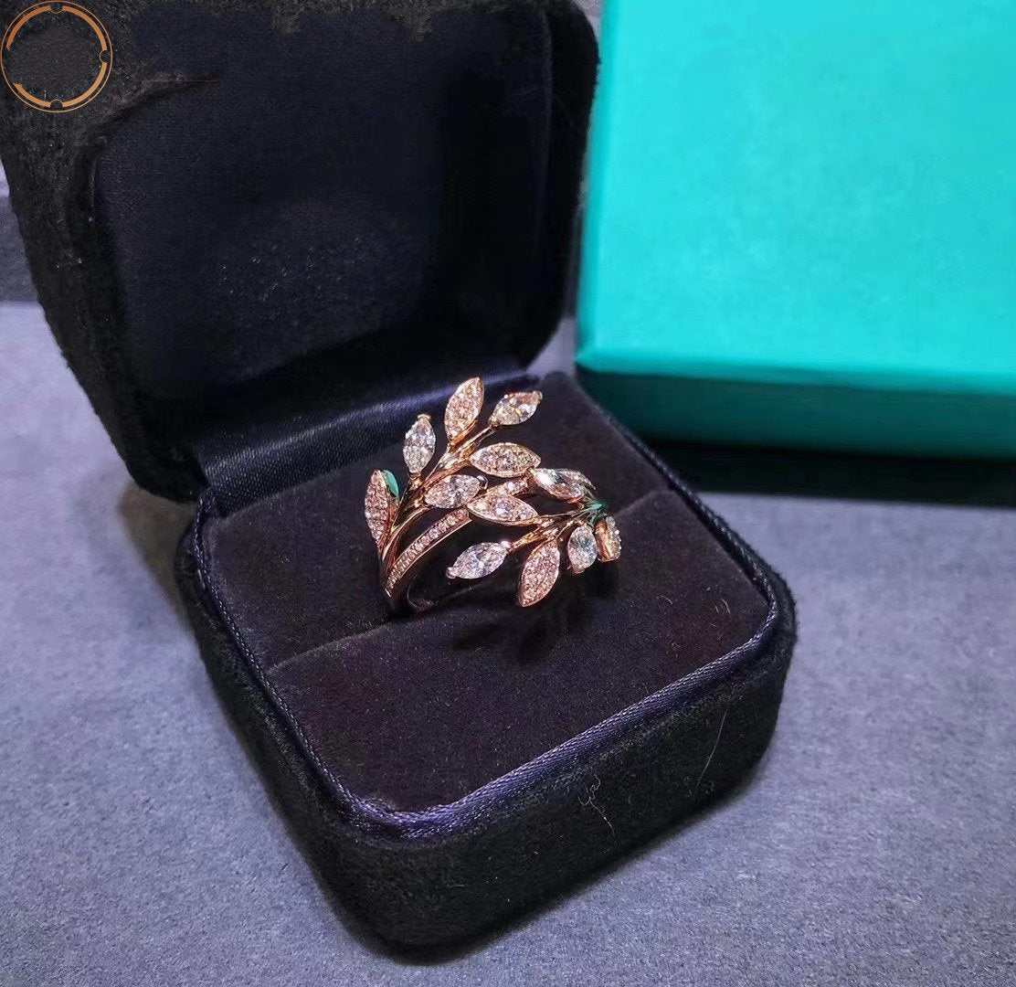 [Lumi Jewelry]VICTORIA DIAMOND VINE BYPASS RING PINK GOLD