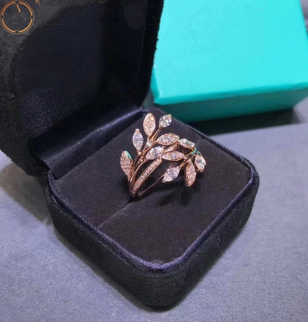 [Lumi Jewelry]VICTORIA DIAMOND VINE BYPASS RING PINK GOLD