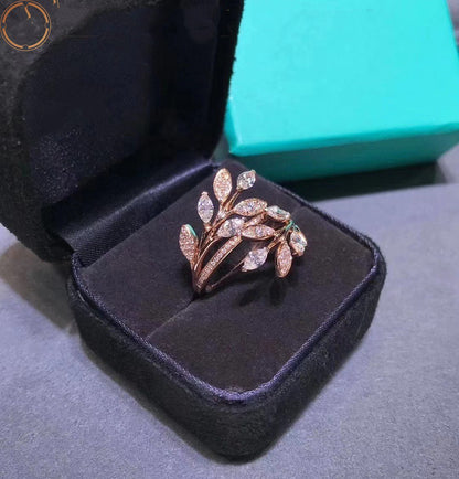 [Lumi Jewelry]VICTORIA DIAMOND VINE BYPASS RING PINK GOLD