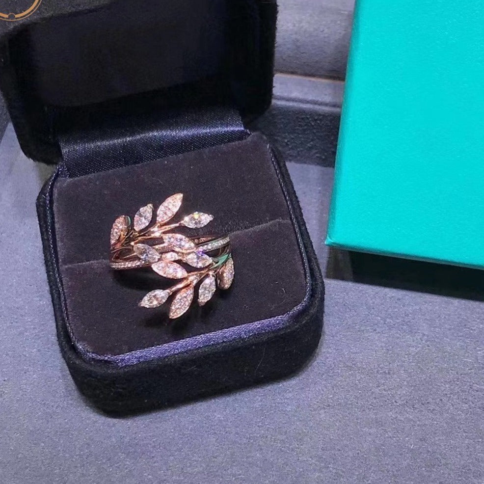 [Lumi Jewelry]VICTORIA DIAMOND VINE BYPASS RING PINK GOLD