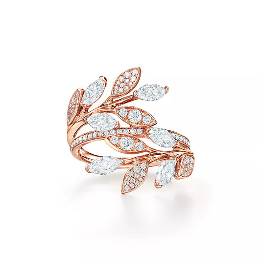 [Lumi Jewelry]VICTORIA DIAMOND VINE BYPASS RING PINK GOLD