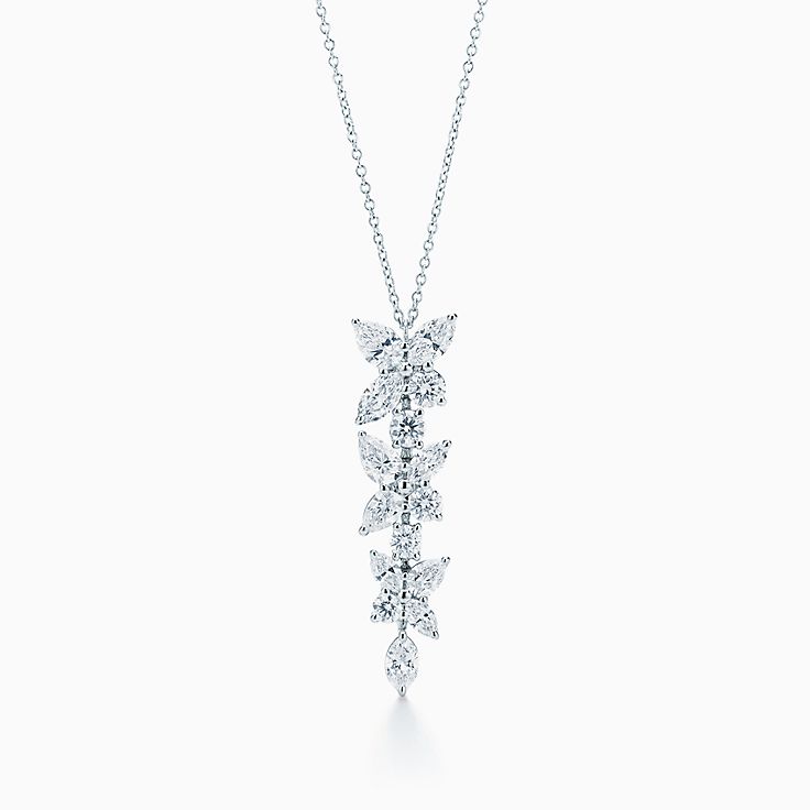 [Lumi Jewelry]MIXED CLUSTER DIAMOND DROP PENDANT