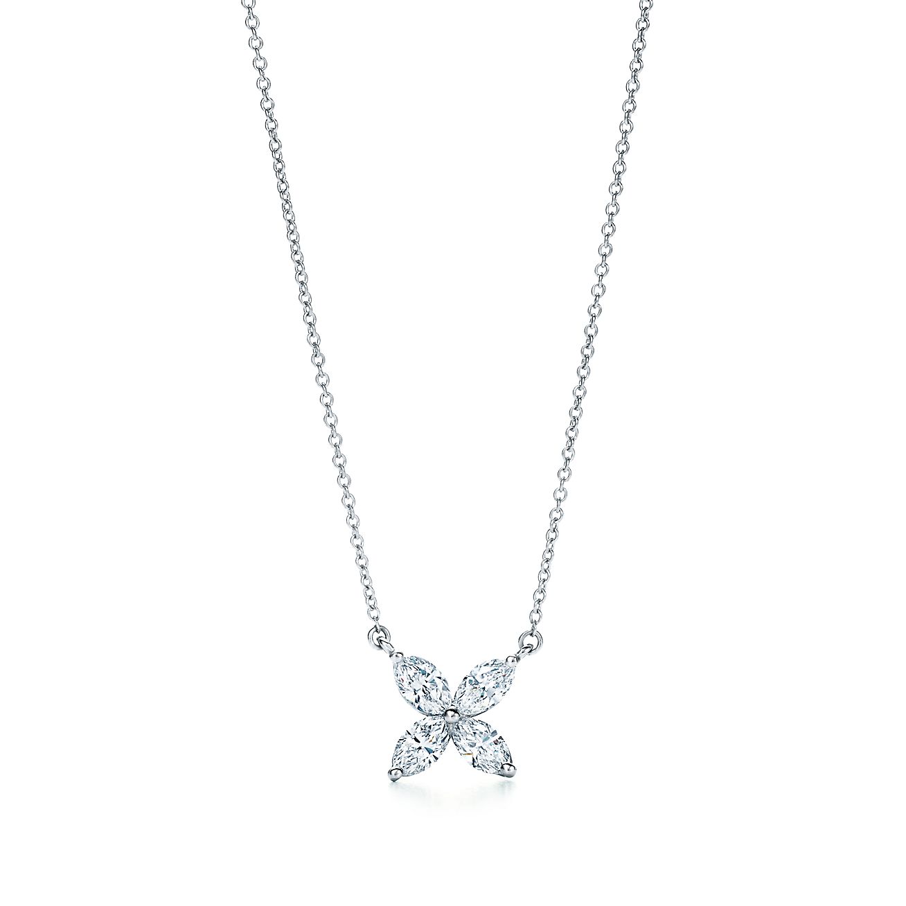 [Lumi Jewelry]PLATINUM AND DIAMOND VICTORIA PENDANT NECKLACE