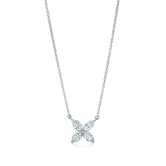 [Lumi Jewelry]PLATINUM AND DIAMOND VICTORIA PENDANT NECKLACE