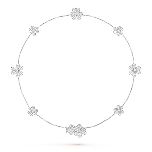 [Lumi Jewels]FRIVOLE SILVER 9 FLOWERS NECKLACE