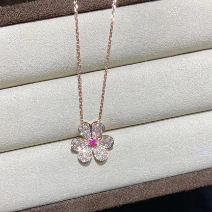 [Lumi Jewels]FRIVOLE ROSE GOLD FLOWER DIAMOND NECKLACE