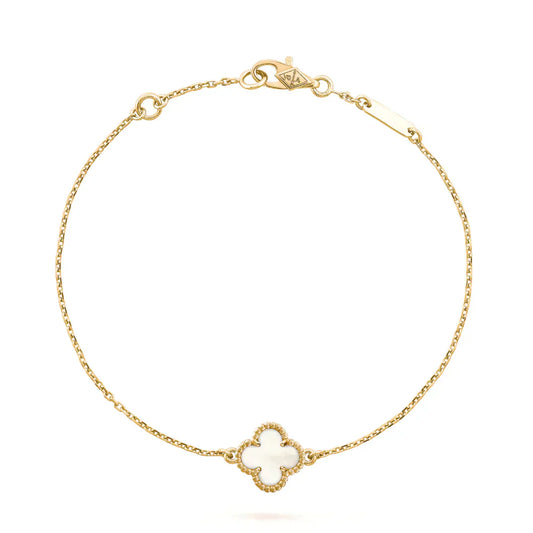 [Lumi Jewels]CLOVER WHITE MOP SINGLE FLOWER BRACELET