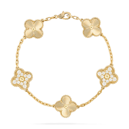 [Lumi Jewels]CLOVER BRACELET 5 MOTIFS GOLD DIAMOND