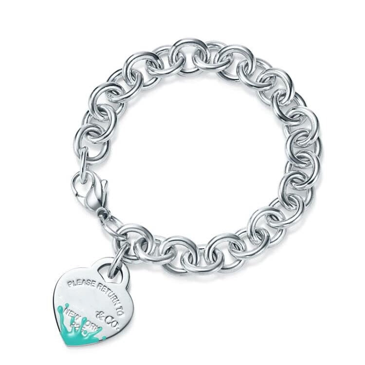 [Lumi Jewelry]LOVE HEART RETURN TO TIF SILVER BRACELET