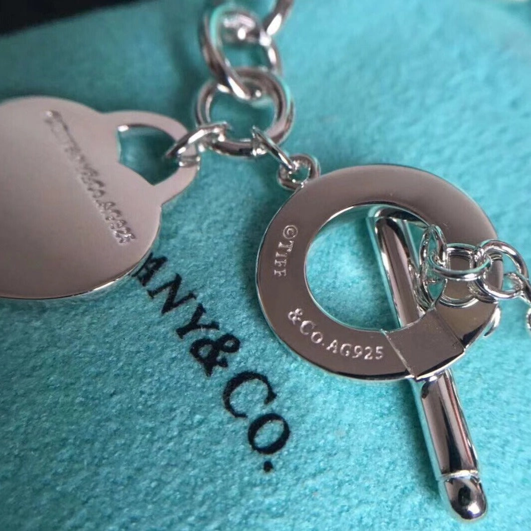 [Lumi Jewelry]LOVE HEART PIN BUCKLE RETURN TO TIF SILVER BRACELET
