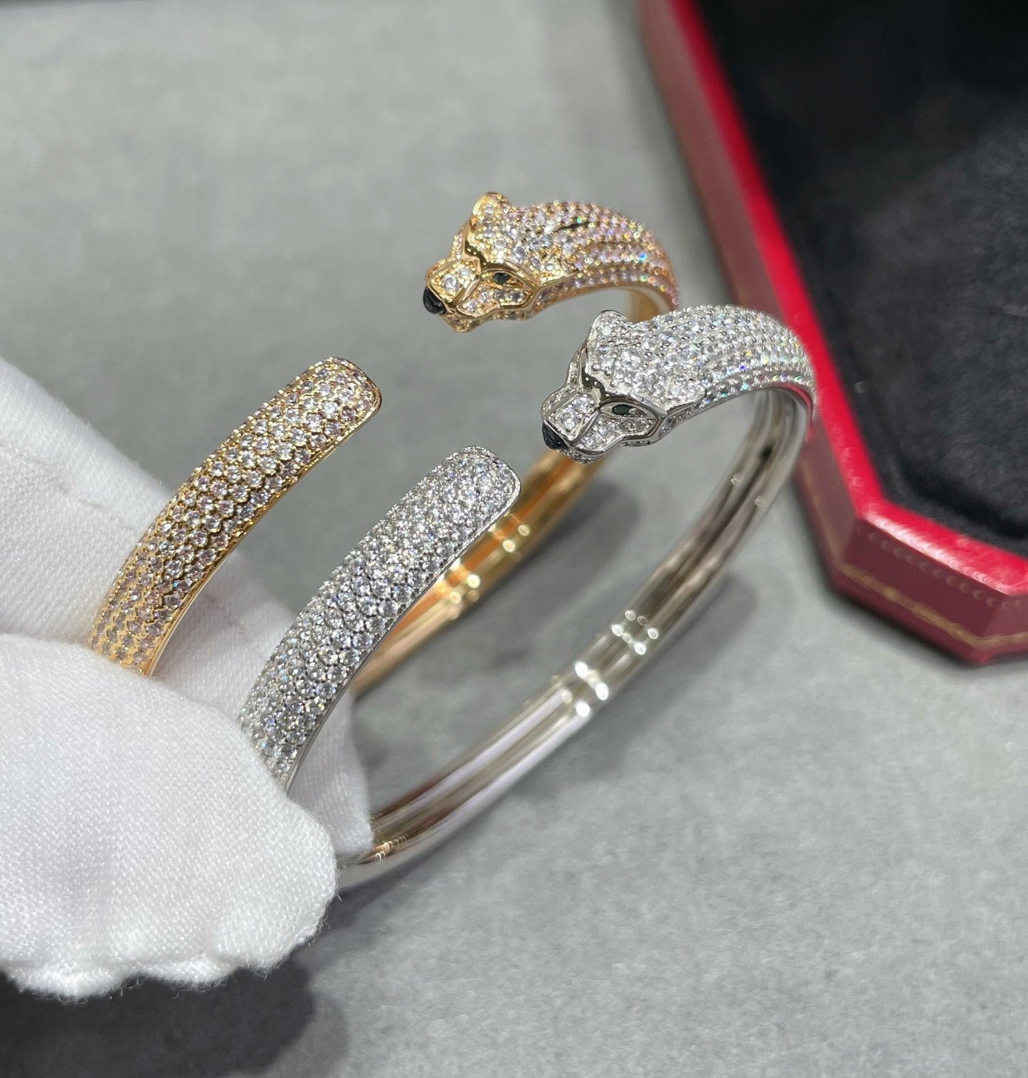 [Lumi Jewels]PANTHERE FULL DIAMOND OPEN BRACELET