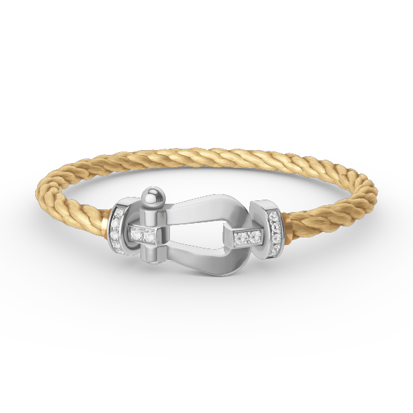 [Lumi Jewels]FORCE LARGE HORSESHOE HALF DIAMOND BRACELET SILVER