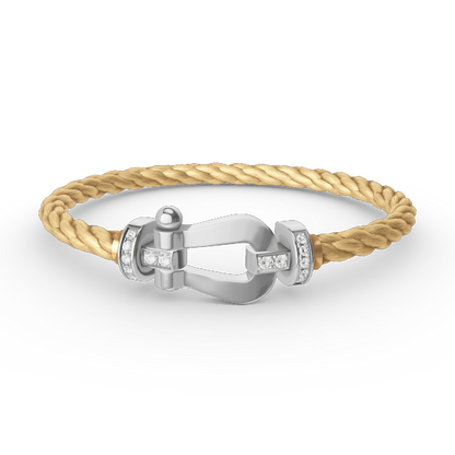 [Lumi Jewels]FORCE LARGE HORSESHOE HALF DIAMOND BRACELET SILVER