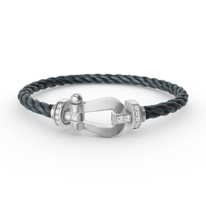 [Lumi Jewels]FORCE LARGE HORSESHOE HALF DIAMOND BRACELET SILVER