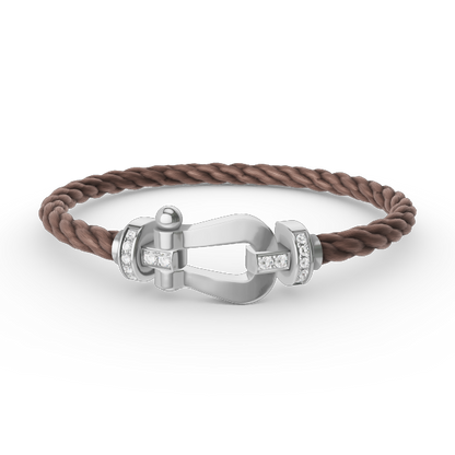 [Lumi Jewels]FORCE LARGE HORSESHOE HALF DIAMOND BRACELET SILVER