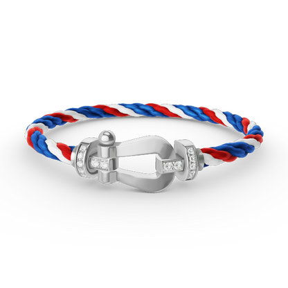 [Lumi Jewels]FORCE LARGE HORSESHOE HALF DIAMOND BRACELET SILVER