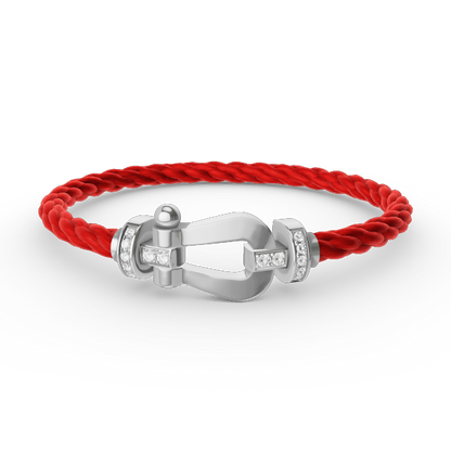 [Lumi Jewels]FORCE LARGE HORSESHOE HALF DIAMOND BRACELET SILVER