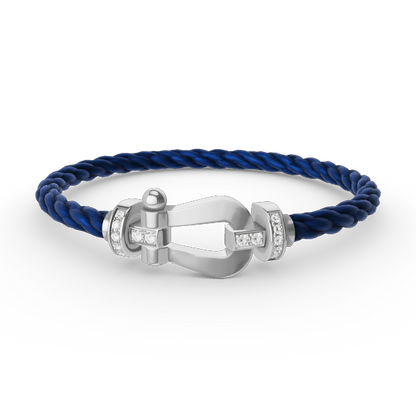 [Lumi Jewels]FORCE LARGE HORSESHOE HALF DIAMOND BRACELET SILVER