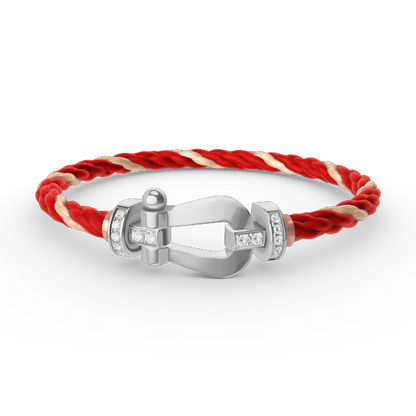 [Lumi Jewels]FORCE LARGE HORSESHOE HALF DIAMOND BRACELET SILVER