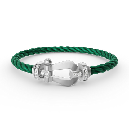 [Lumi Jewels]FORCE LARGE HORSESHOE HALF DIAMOND BRACELET SILVER