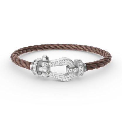 [Lumi Jewels]FORCE LARGE HORSESHOE FULL DIAMOND BRACELET SILVER